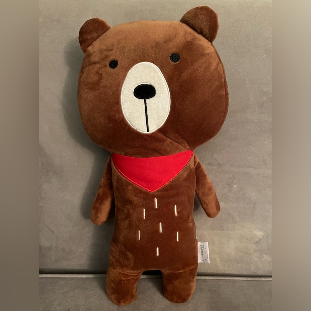 Teddy Bear Car Seat Shoulder Strap Pillow Made by Pattern in Korea EUC